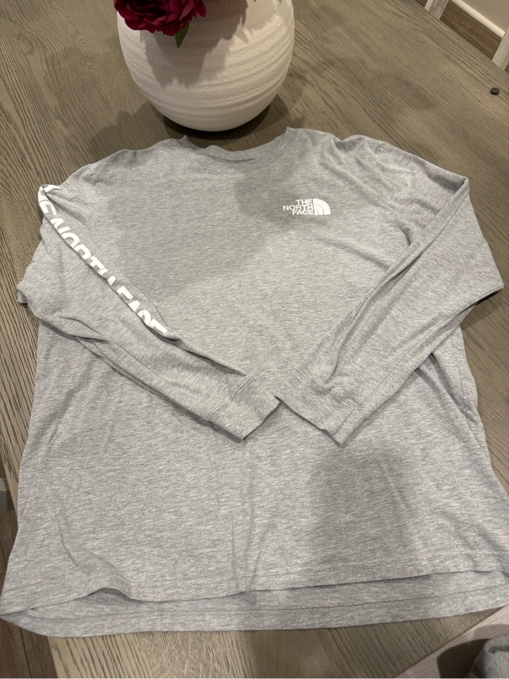 The North Face Light Grey Crew Neck Logo Tee